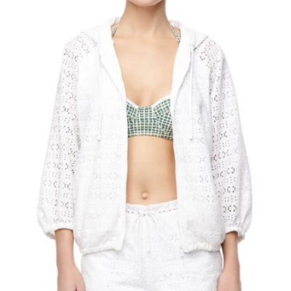 TORY BURCH White Eyelet Terry Jacket - Picture 1 of 6
